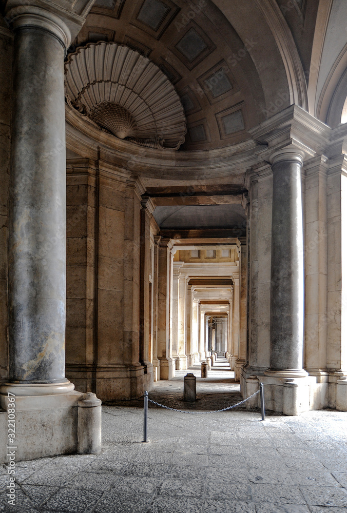 The Royal Country Palace in Caserta was erected in the 18th century for the Neapolitan Bourbons dynasty. An example of this palace and park ensemble was Versailles.   