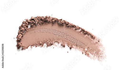 Photographie Bronzer, eye shadow swatch smear smudge isolated on white background