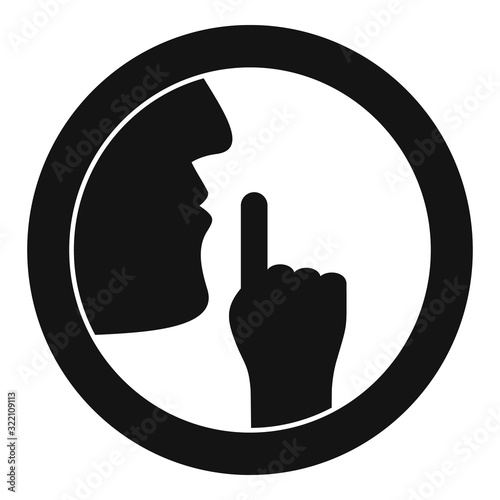 Silence icon. Simple illustration of silence vector icon for web design isolated on white background