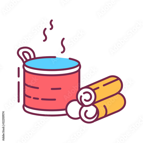 Sauna color line icon. Place to experience dry or wet heat sessions. Pictogram for web page, mobile app, promo. UI UX GUI design element. Editable stroke.