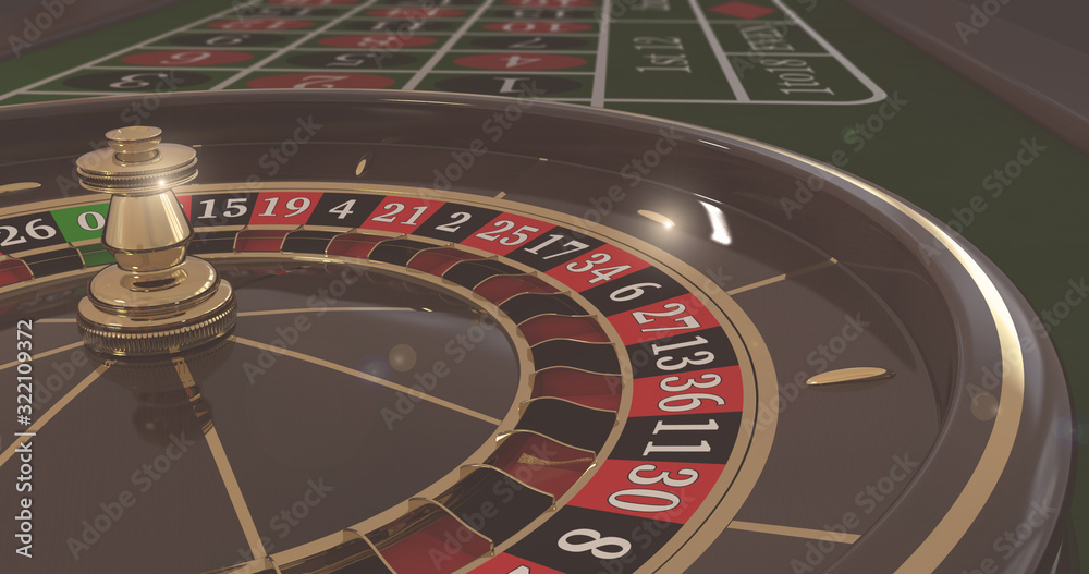 Casino roulette wheel.