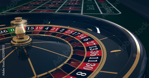 Casino roulette wheel.