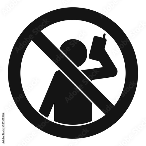 No speaking phone icon. Simple illustration of no speaking phone vector icon for web design isolated on white background