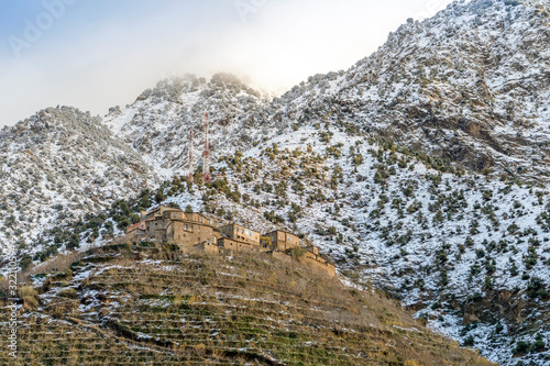 Beautiful village in Ourika valley in High Atlas Mountains, Morocco photo
