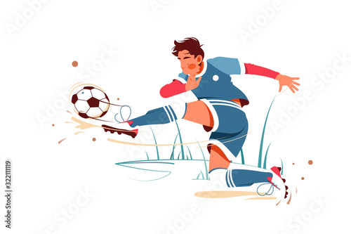 Football player kicking ball