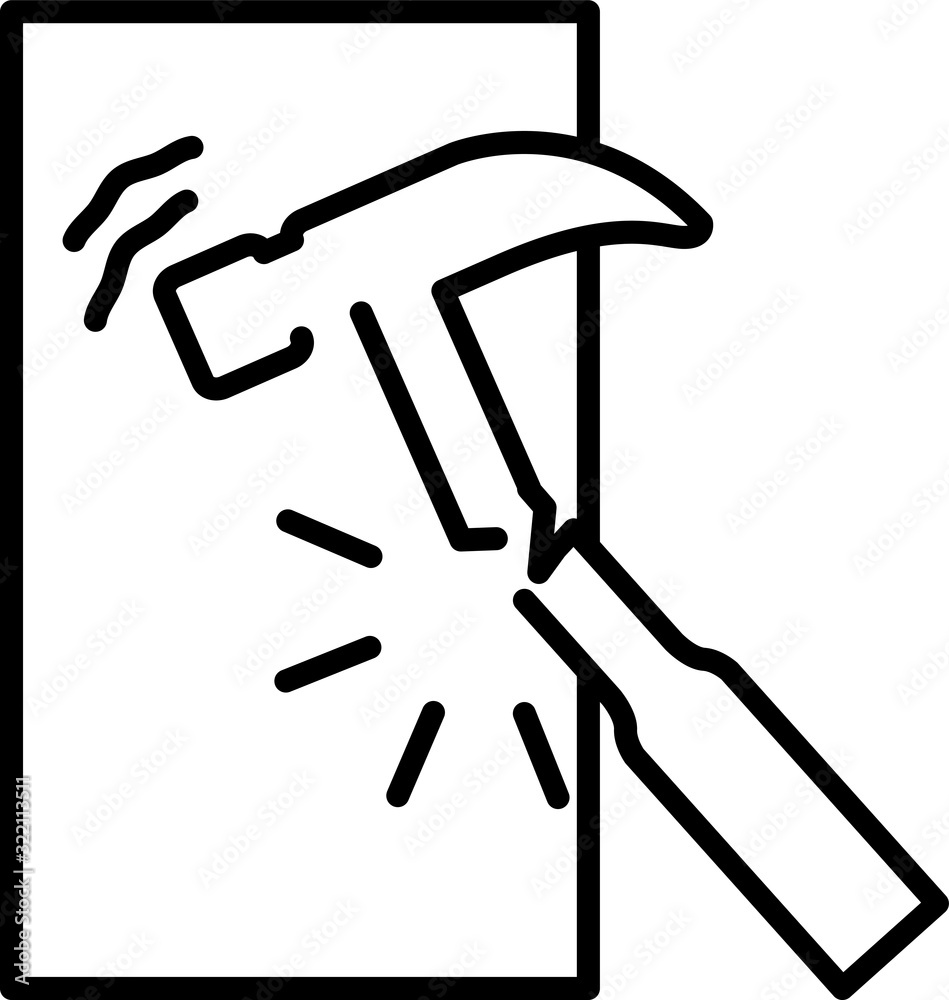 Indestructible icon, vector line illustration Indestructible icon, vector line illustration