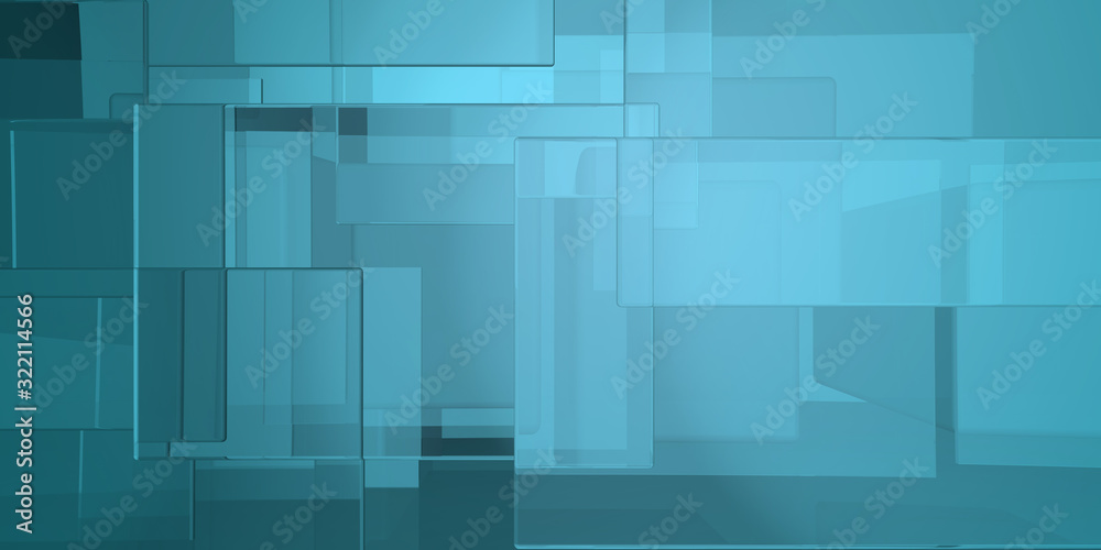 Fototapeta premium 3D Render Abstract cubes Background