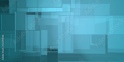 3D Render Abstract cubes Background