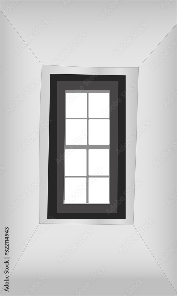 Indoor realistic window digital art. Window display Indoor realistic window digital art. Window display