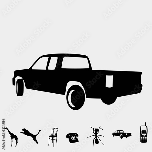pick up truck icon vector illustration and symbol for website and graphic design