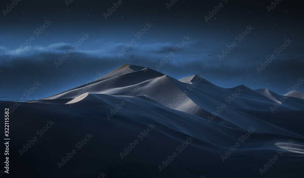 Dune 7 Namibia at night - obrazy, fototapety, plakaty 