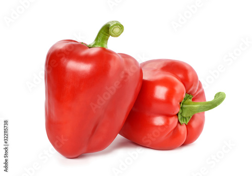 two red bell peppers