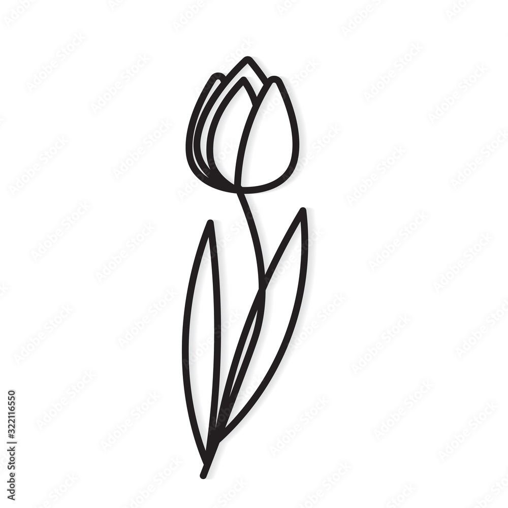 black tulip flower icon- vector illustration black tulip flower icon- vector illustration
