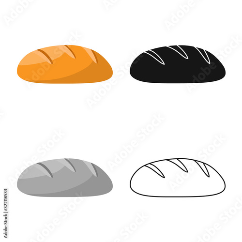Vector illustration of bread and food sign. Collection of bread and wicker stock symbol for web.