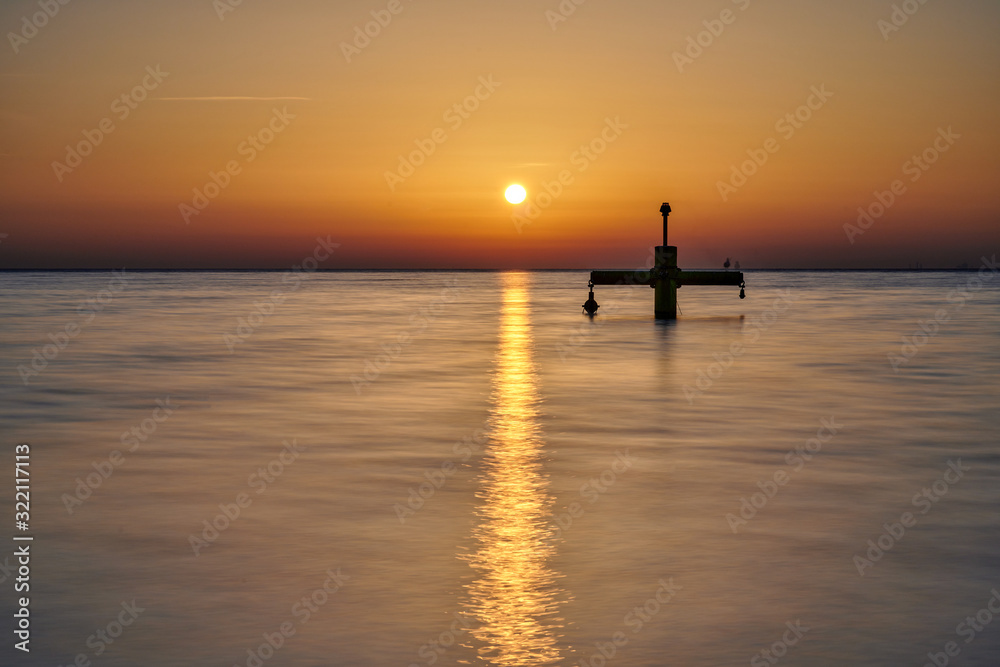 Morning, sunrise, Poland, Gdynia Orlowo, Baltic Sea
