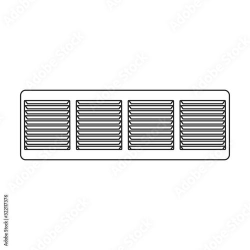 Ventilation grate vector icon.Outline,line vector icon isolated on white background ventilation grate.