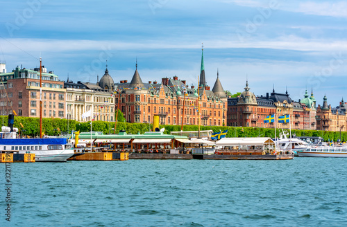 Strandvagen embankment architecture, Stockholm, Sweden