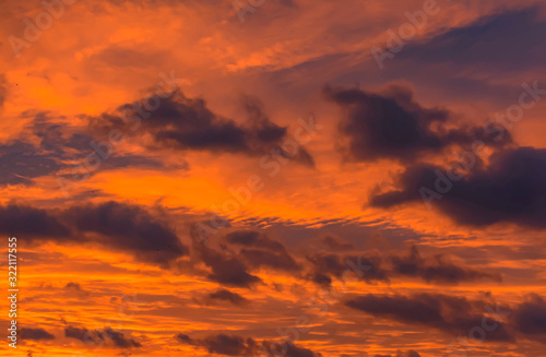 Unusually colorful sunrise in St. Petersburg at the beginning of © zoya54