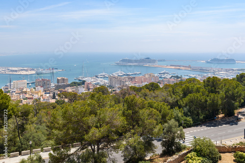 Panorama of Palma de Mallorca, the capital of the island. Baleares, Spain