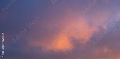 Beautiful dawn sunrise dark sky with pink highlights for background