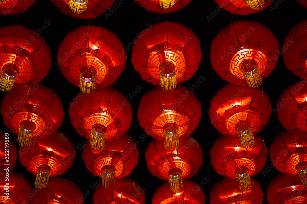 Chinese lanterns during Chinese new year festival or Chinese lunar new year, Selective Focus.
