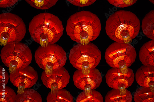 Chinese lanterns during Chinese new year festival or Chinese lunar new year  Selective Focus.