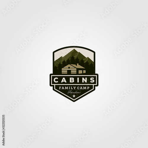 vintage cabins logo vector illustration design