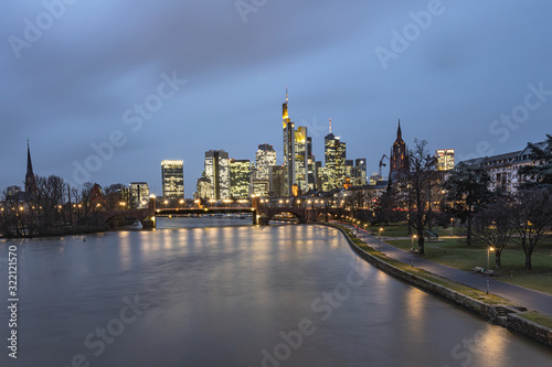Frankfurt Skyline view on a rainy day