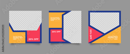 Set of Modern trendy covers idea. Editable simple info banner shop. Slides for app, web design digital style for social media pack. Square handpicked beauty posts, brochure layout design. pr promo