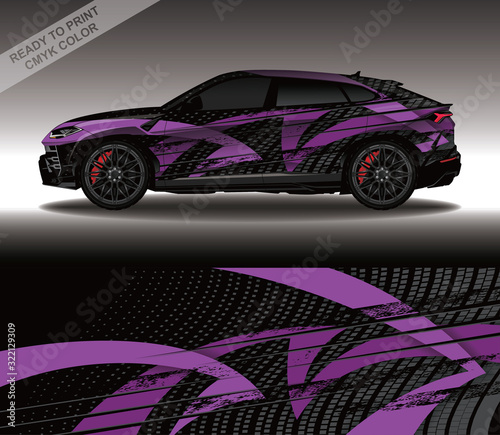 Car wrap decal design vector, custom livery race rally car vehicle sticker and tinting.