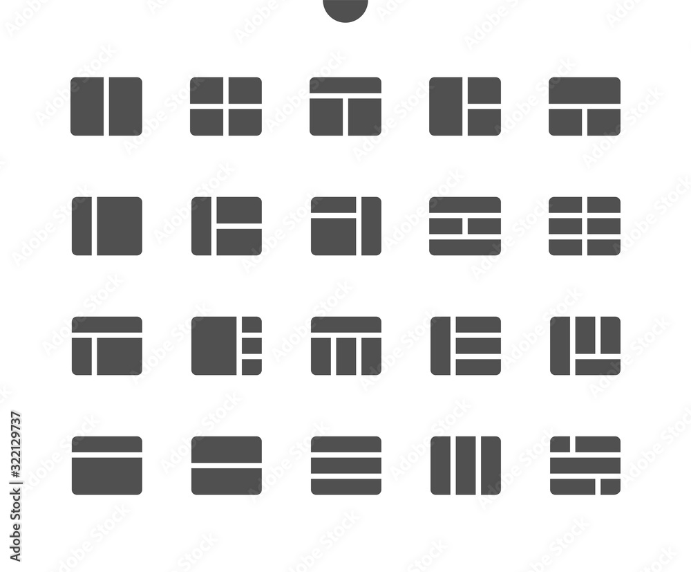 Layout v6 UI Pixel Perfect Well-crafted Vector Solid Icons 48x48 Ready for 24x24 Grid for Web Graphics and Apps. Simple Minimal Pictogram