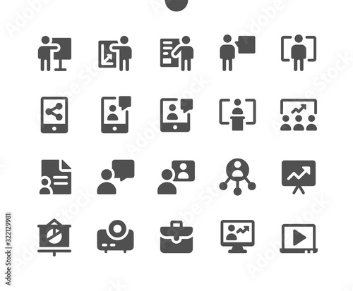 Business Presentation UI Pixel Perfect Well-crafted Vector Solid Icons 48x48 Ready for 24x24 Grid for Web Graphics and Apps. Simple Minimal Pictogram