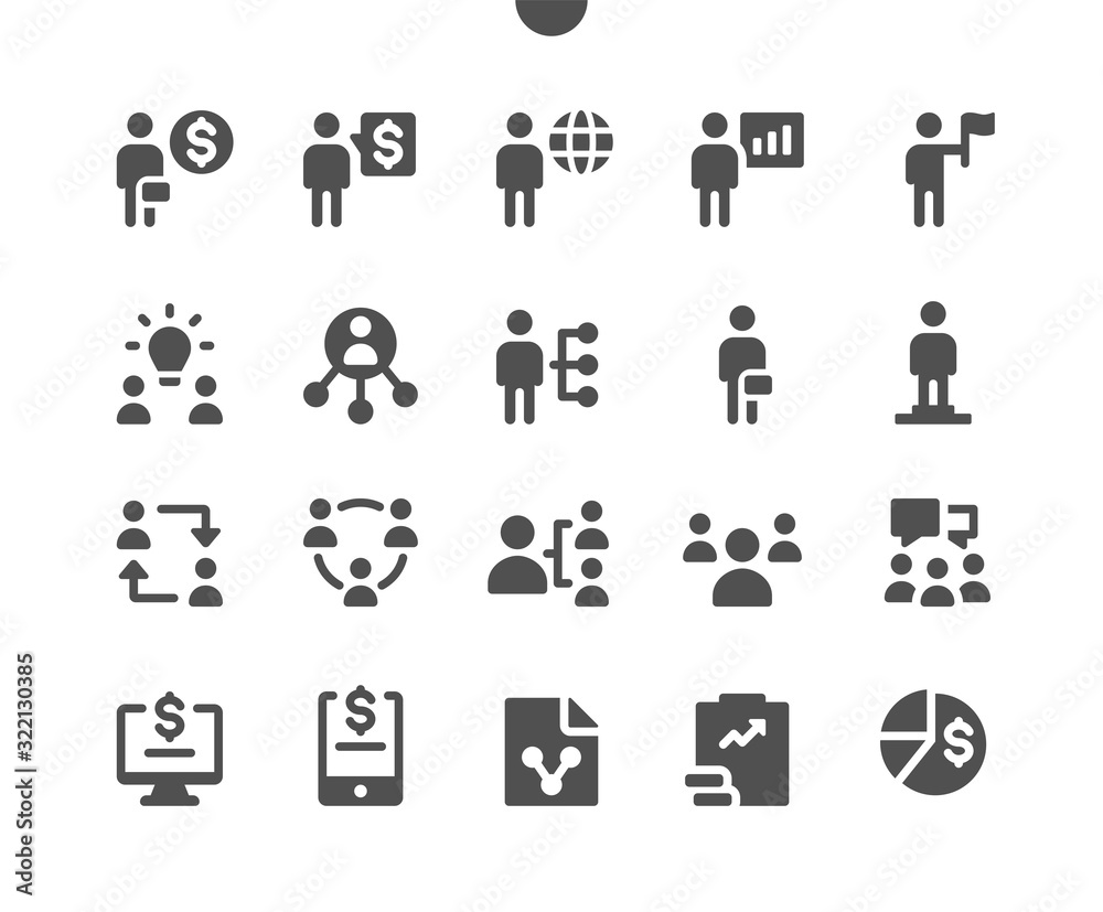 Business v4 UI Pixel Perfect Well-crafted Vector Solid Icons 48x48 Ready for 24x24 Grid for Web Graphics and Apps. Simple Minimal Pictogram