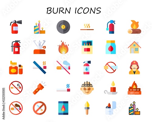 burn icon set