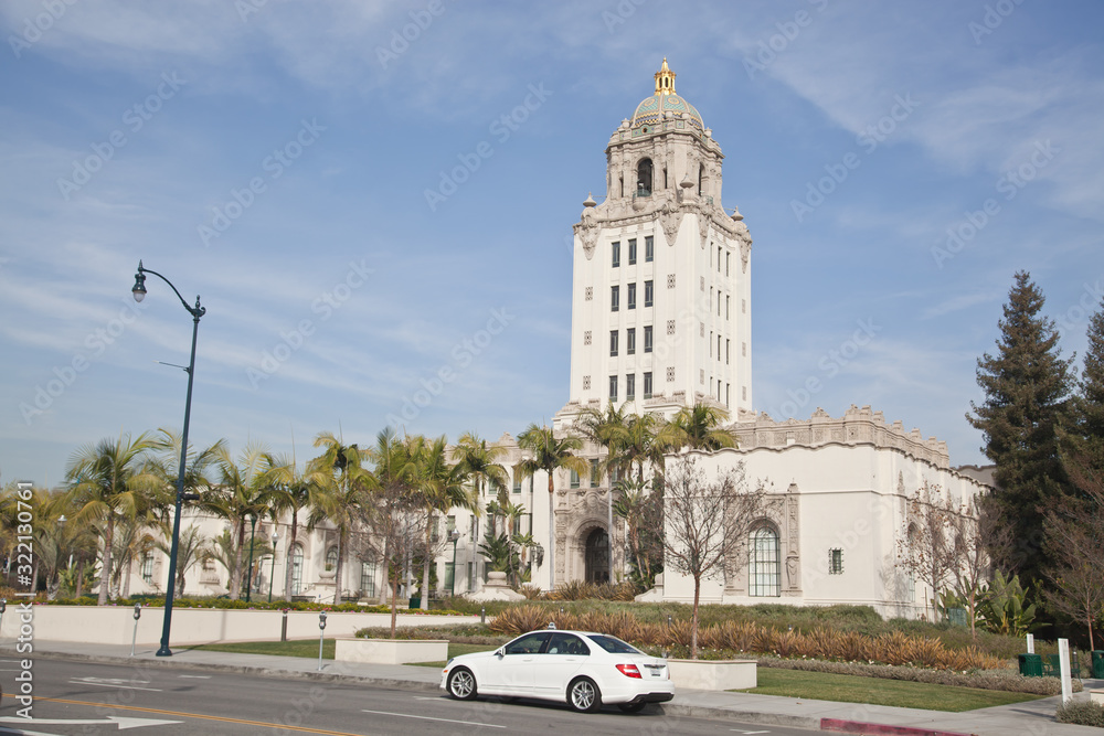  City hall of the Beverly Hills, Ca on January 4, 2014. Beverly Hills is world-famous for its luxurious culture and famous residents