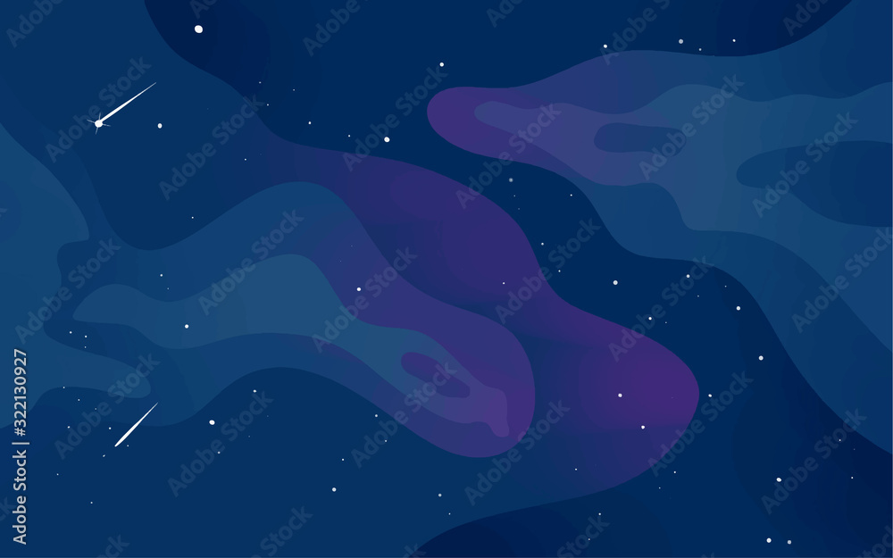 Vector space background . Cute flat style template with Stars in Outer space  Stock Vector | Adobe Stock