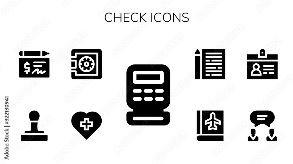 Modern Simple Set of check Vector filled Icons Modern Simple Set of check Vector filled Icons