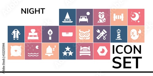 night icon set