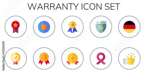 Modern Simple Set of warranty Vector flat Icons © Anna