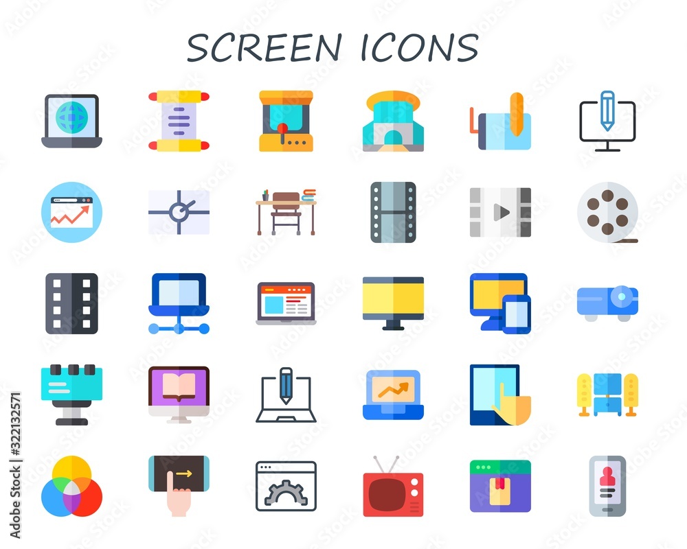 Modern Simple Set of screen Vector flat Icons Modern Simple Set of screen Vector flat Icons