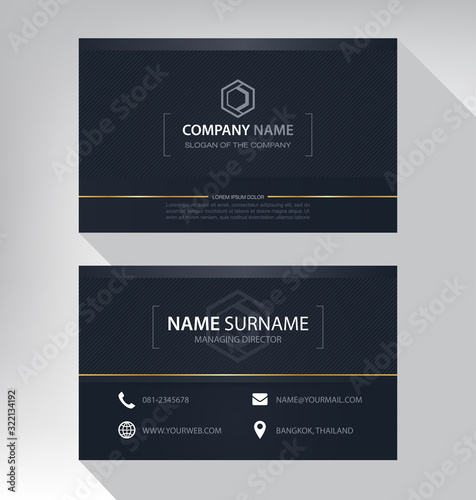 business model name card luxury modern black gold white