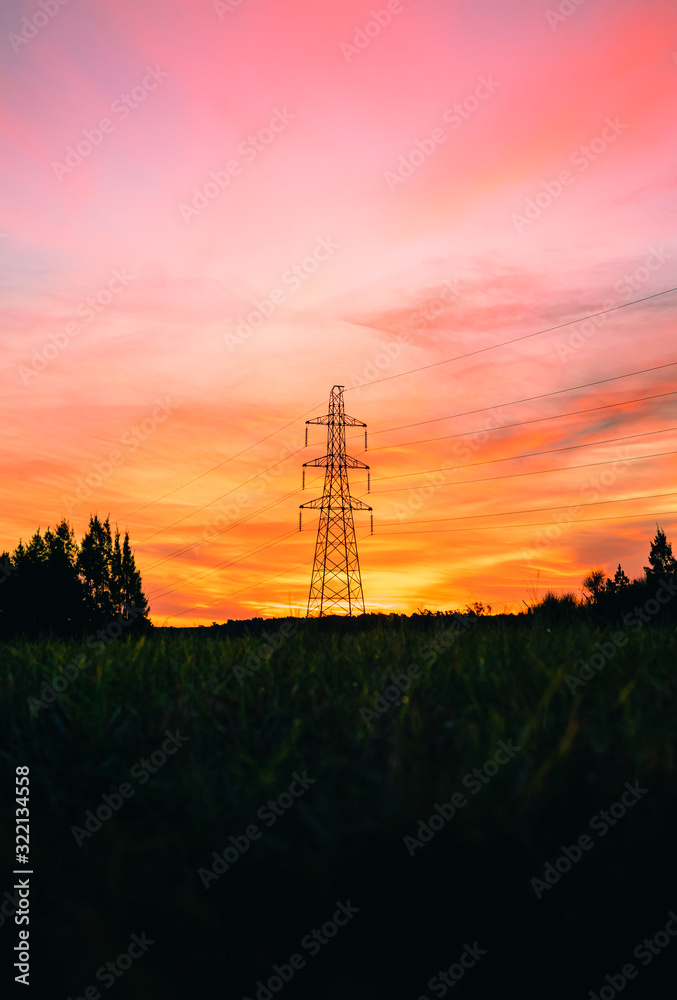 sunset over a field sunset over a field