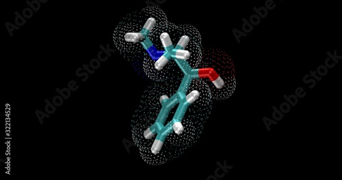 Pseudoephedrine, decongestant 3D molecule photo