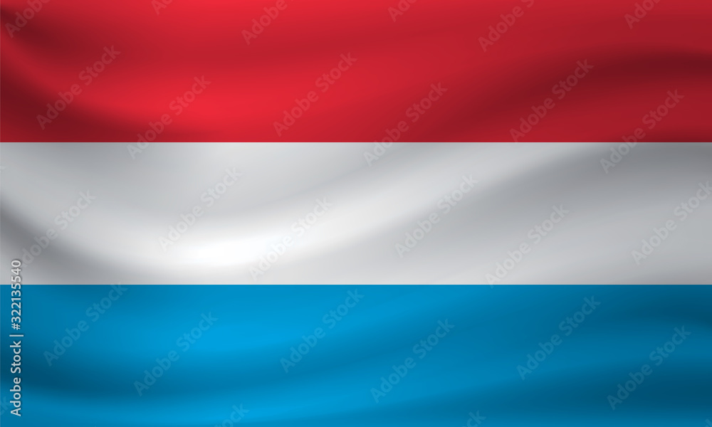 Waving flag of Luxembourg. Vector illustration