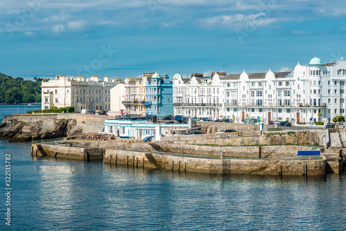 Coastal views out to Plymouth sound from Plymouth Hoe in Devon, England, UK. photo