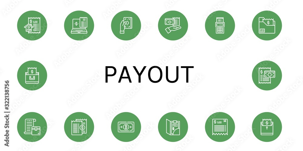 payout simple icons set payout simple icons set
