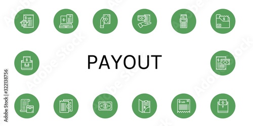 payout simple icons set