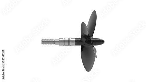 3D rendering of a computer generated boat propellor isolated photo