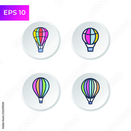 Hot Air Balloon icon template color editable. Air Balloon symbol logo vector sign isolated on white background illustration for graphic and web design. Free Download Hot Air Balloon icon template color editable. Air Balloon symbol logo vector sign isolated on white background illustration for graphic and web design. - GFXLoad