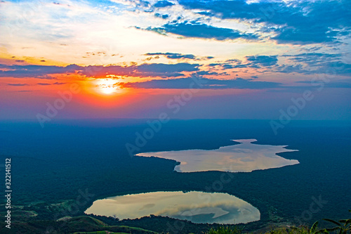 sunset over Crater Lakes, Queen Elizabeth National Park Uganda